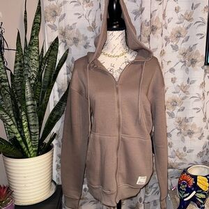 Cozy Women's Brown Zip-Up Hoodie